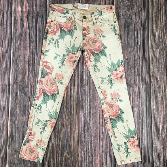 CURRENT/ELLIOTT Floral Skinny Jeans Size 24/0 - Picture 2 of 6